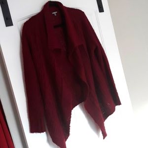 Loose knit maroon cardigan
